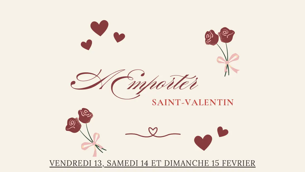 menu à emporter de la Saint-Valentin 2026 au restaurant La Villa Saint Jean aux Sables d'Olonne