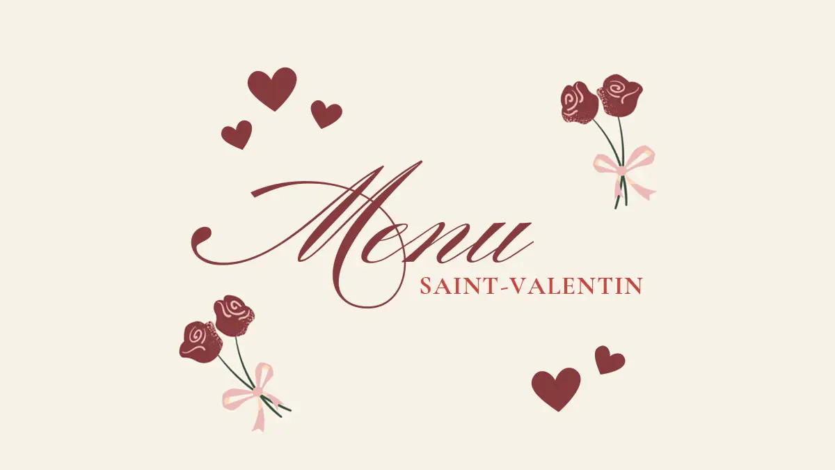 menu de la Saint-Valentin 2026 au restaurant La Villa Saint Jean aux Sables d'Olonne